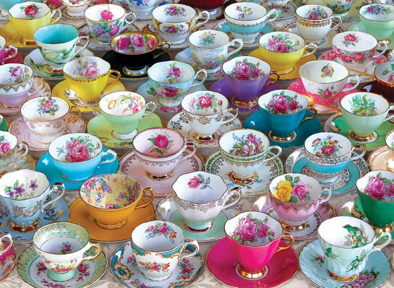 Eurographics - Tea Cup Collection - 1000 Piece Jigsaw Puzzle Discount