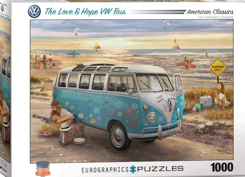 Eurographics - The Love & Hope VW Bus by Greg Giordan - 1000 Piece Jigsaw Puzzles Discount