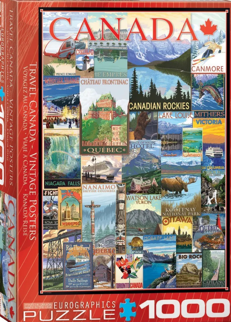 Eurographics - Travel Canada Vintage Posters - 1000 Piece Jigsaw Puzzle Discount