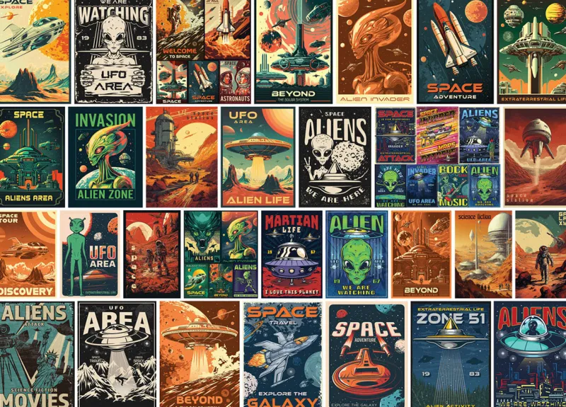 Eurographics - Vintage Alien Posters - 1000 Piece Outlet