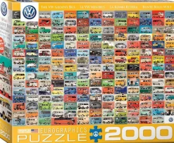 Eurographics - Volkswagen Groovy Bus Collage - 2000 Piece Jigsaw Puzzle Sale
