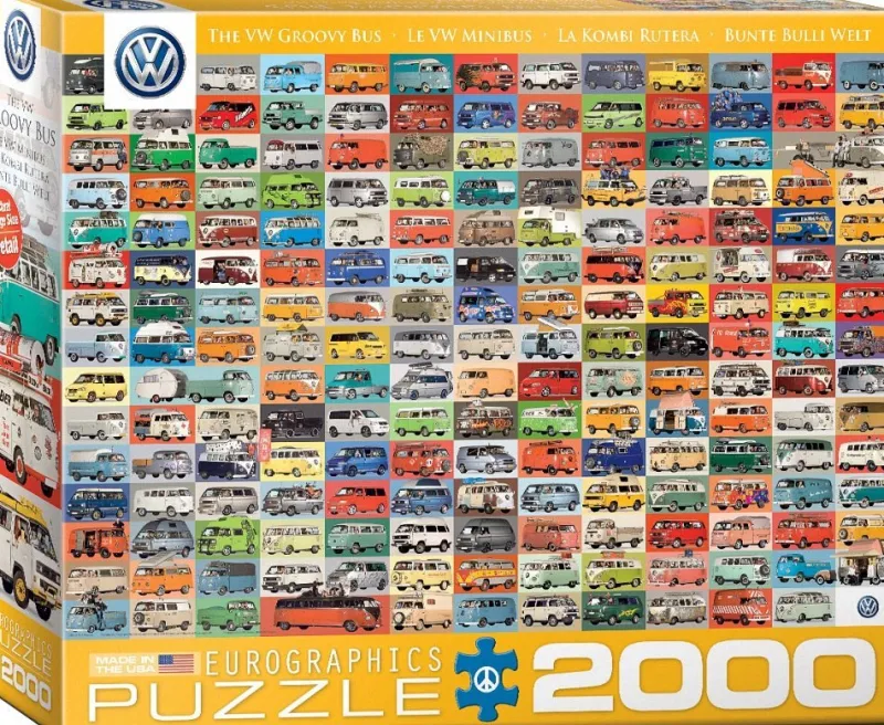 Eurographics - Volkswagen Groovy Bus Collage - 2000 Piece Jigsaw Puzzle Sale