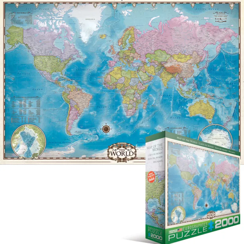 Eurographics - World Map - 2000 Piece Jigsaw Puzzle Discount