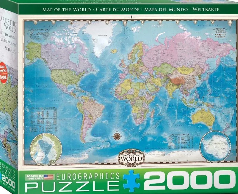 Eurographics - World Map - 2000 Piece Jigsaw Puzzle Discount