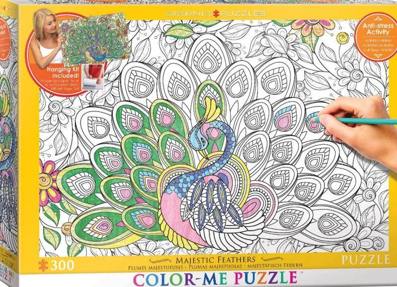 Eurographics 6033-0884 XXL Color Me - Majestic Feathers 300 Piece Jigsaw Puzzle Sale