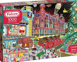 Falcon de luxe Falcon Contemporary - Christmas at Leicester Square - 1000 Piece Jigsaw Puzzle Discount
