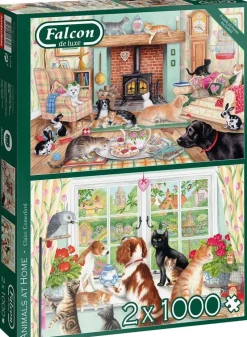 Falcon de luxe - Animals At Home - 2 X 1000 Piece Jigsaw Puzzles Online