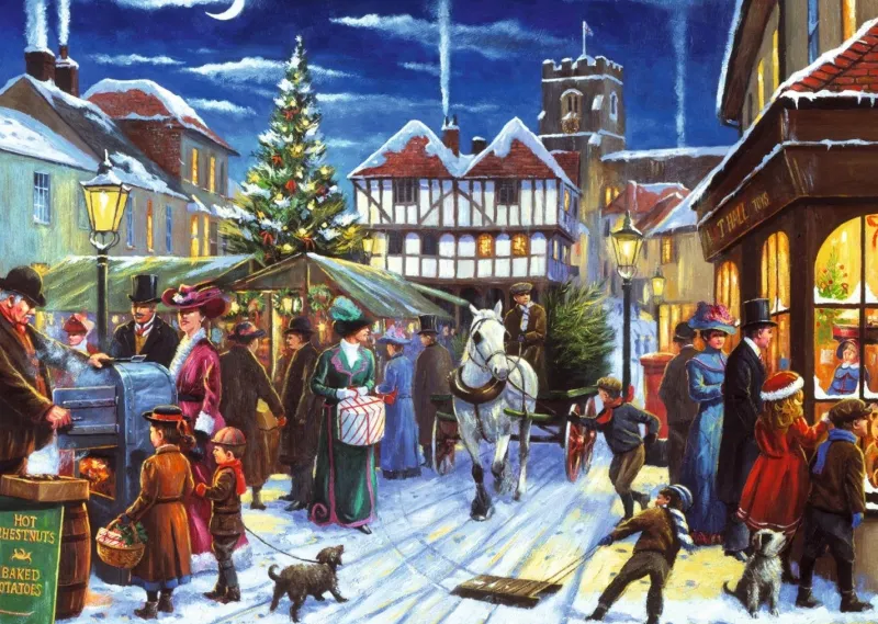 Falcon de luxe - Christmas Market 500 Piece Jigsaw Puzzle Clearance