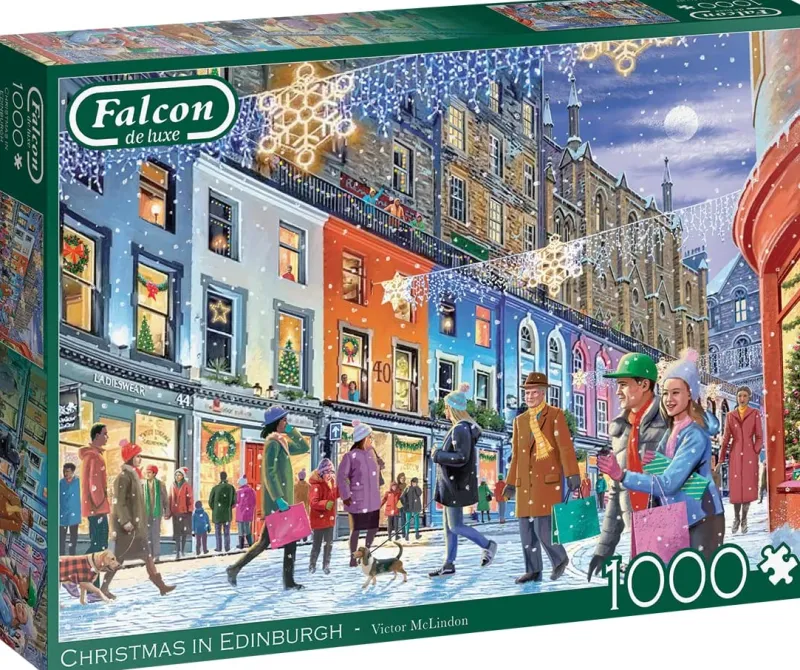 Falcon de luxe - Christmas In Edinburgh - 1000 Piece Jigsaw Puzzle Clearance