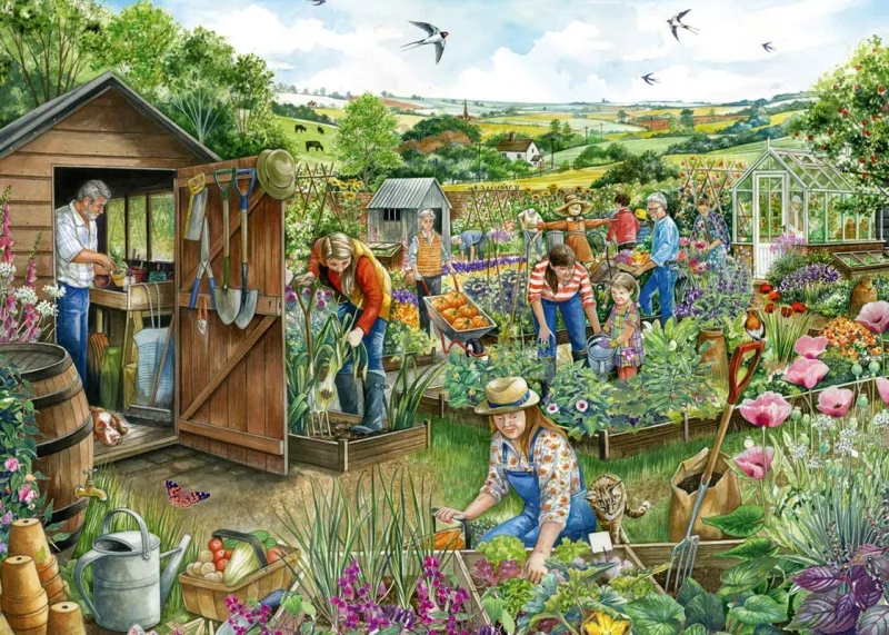 Falcon de luxe - Down At The Allotment - 1000 Piece Jigsaw Puzzle Discount