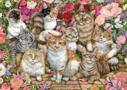 Falcon de luxe - Floral Cats - 1000 Piece Jigsaw Puzzle Online