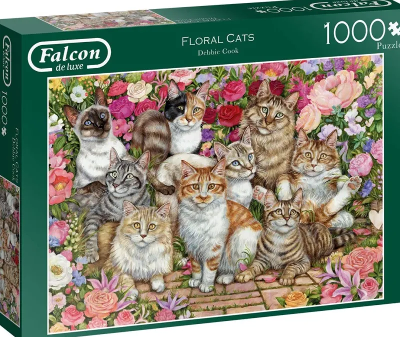 Falcon de luxe - Floral Cats - 1000 Piece Jigsaw Puzzle Online