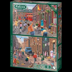 Falcon de luxe - Playing in the Street - 2 x 500 Piece Jigsaw Puzzle Discount