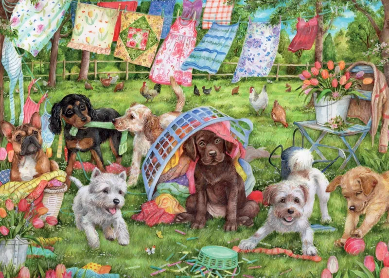 Falcon de luxe - Puppies in the Garden - 1000 Piece Jigsaw Puzzle Hot