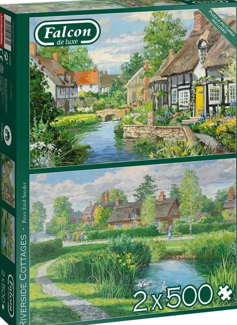 Falcon de luxe - Riverside Cottages - 2 X 500 Piece Jigsaw Puzzles Fashion