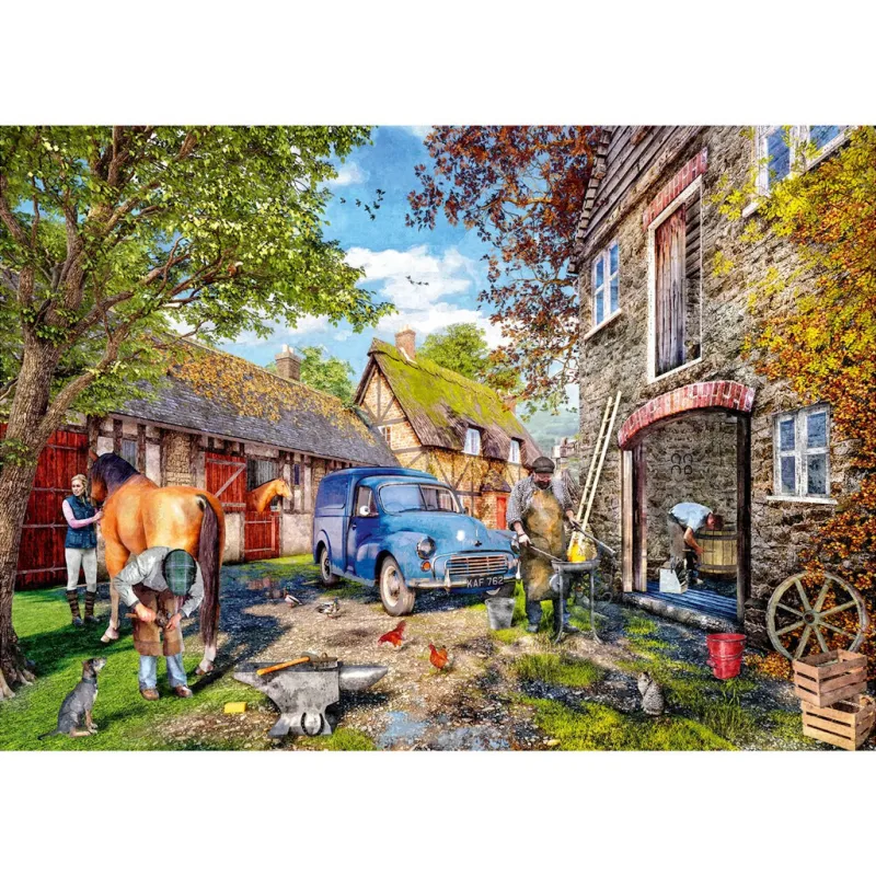 Falcon de luxe - The Blacksmiths Cottage - 1000 Piece Jigsaw Puzzle Clearance