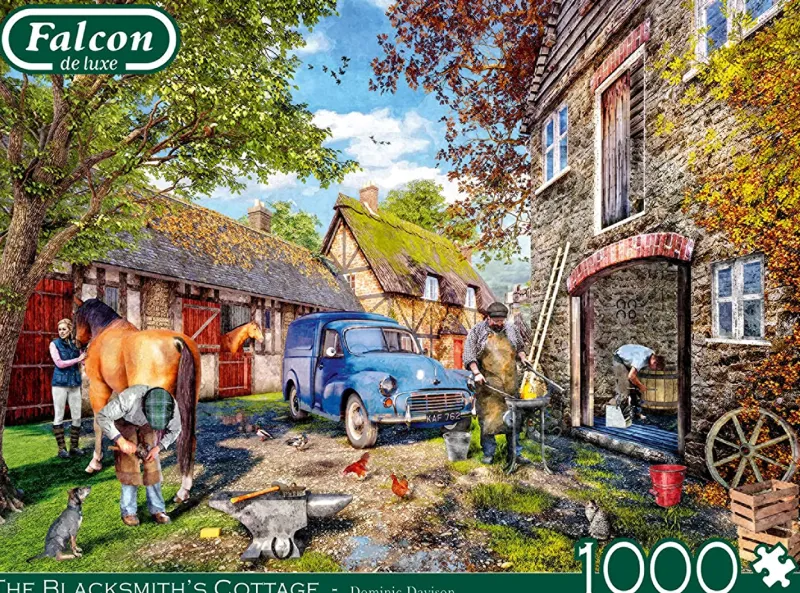 Falcon de luxe - The Blacksmiths Cottage - 1000 Piece Jigsaw Puzzle Clearance