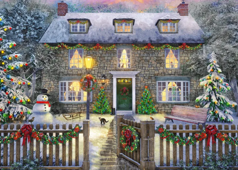 Falcon de luxe - The Christmas Cottage - 1000 Piece Jigsaw Puzzle Best