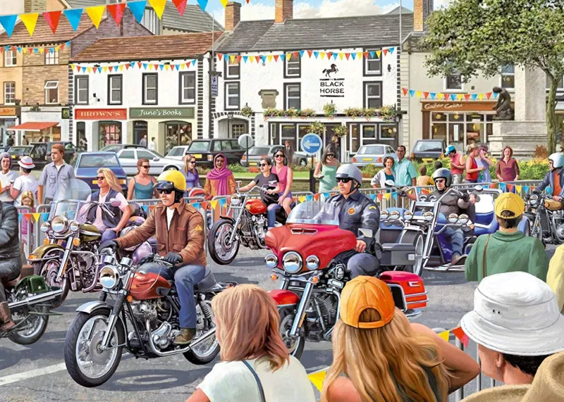 Falcon de luxe - The Motorcycle Show 2 X 500 Piece Jigsaw Puzzle Clearance