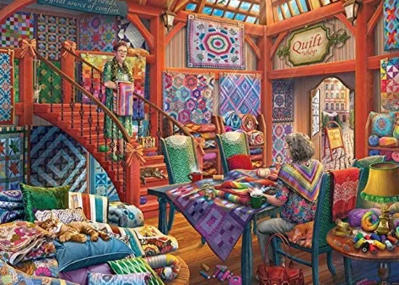 Falcon de luxe - The Quilt Shop - 1000 Piece Jigsaw Puzzle Hot