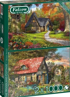 Falcon de luxe - Woodland Cottages - 2 x 1000 Piece Jigsaw Puzzles Fashion
