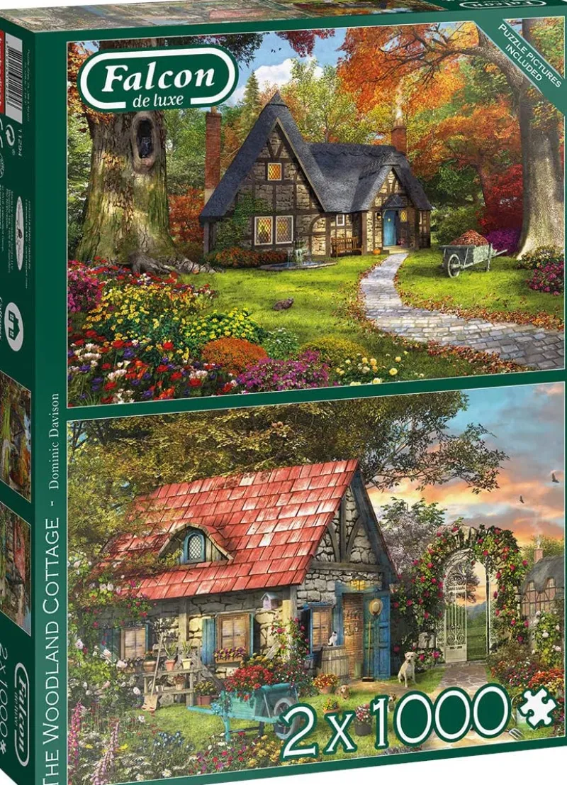 Falcon de luxe - Woodland Cottages - 2 x 1000 Piece Jigsaw Puzzles Fashion