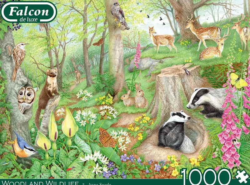 Falcon de luxe - Woodland Wildlife - 1000 Piece Jigsaw Puzzle Best