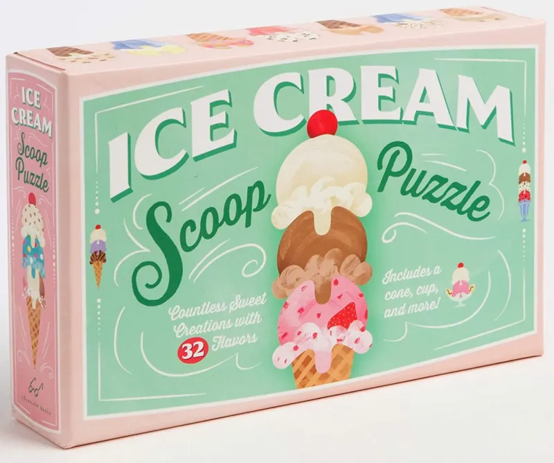 Galison - Ice Cream Scoop Puzzle : Countless Sweet Creations with 32 Flavours Hot