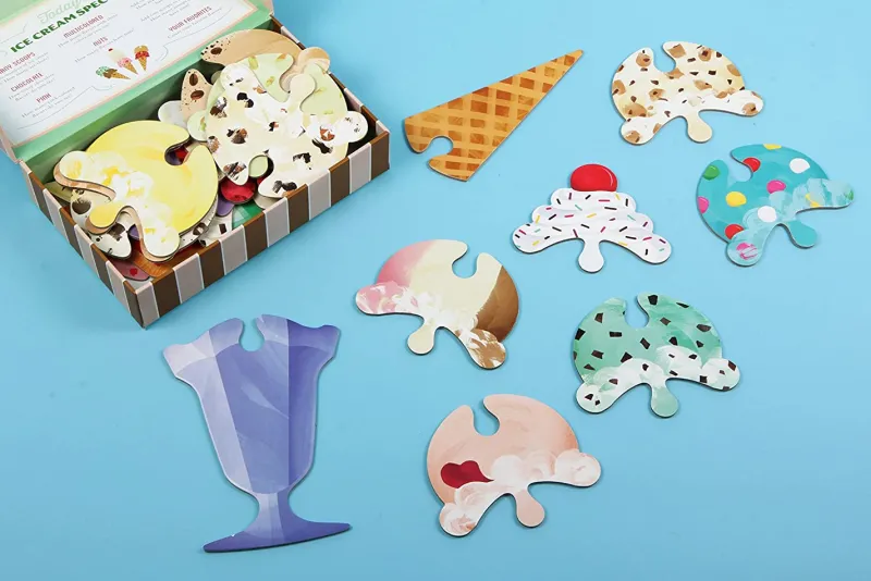 Galison - Ice Cream Scoop Puzzle : Countless Sweet Creations with 32 Flavours Hot