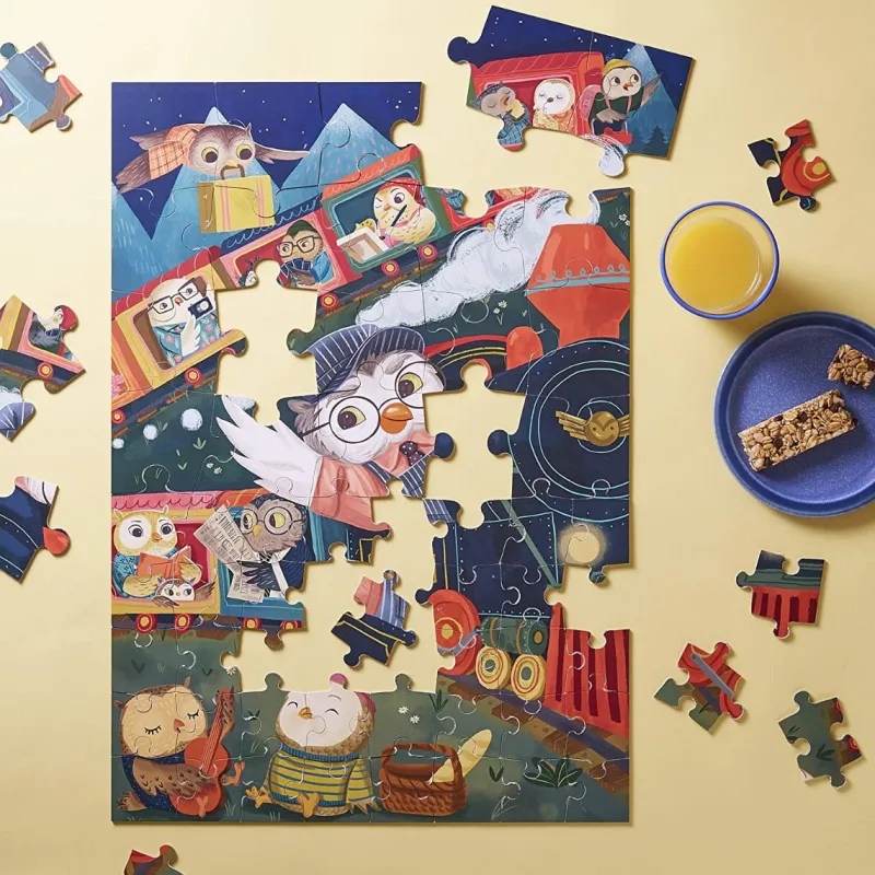 Galison - Piece It Together Family Puzzle: Owl Aboard! - 60 Piece Jigsaw Puzzle Hot