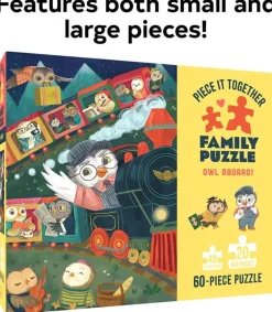 Galison - Piece It Together Family Puzzle: Owl Aboard! - 60 Piece Jigsaw Puzzle Hot