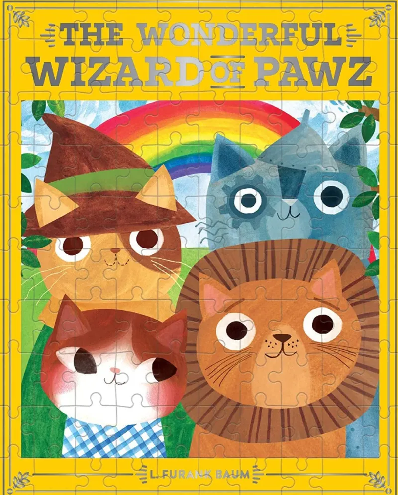 Galison - The Wonderful Wizard of Pawz Bookish Cats - 100 Piece Jigsaw Puzzle Outlet