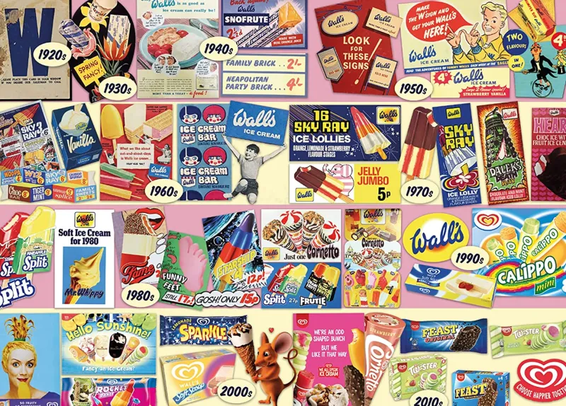 Gibsons - 100 Years of Wall's Ice Cream - 1000 Piece Jigsaw Puzzle Online