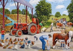 Gibsons - A Busy Farmyard - 500 Piece Jigsaw Puzzle Fashion