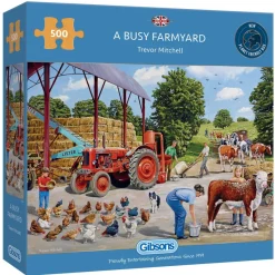 Gibsons - A Busy Farmyard - 500 Piece Jigsaw Puzzle Fashion