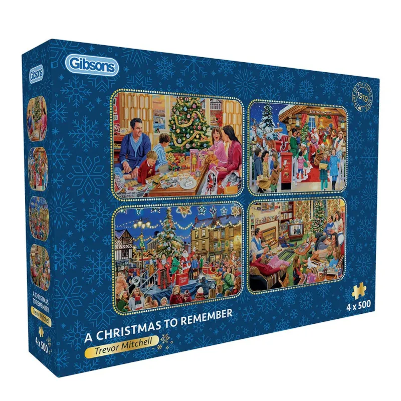 Gibsons - A Christmas to Remember - x4 x 500 Piece Jigsaw Puzzles Online