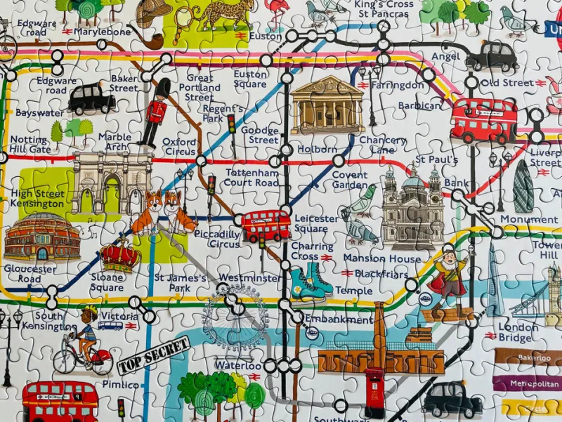 Gibsons - Adventures on the London Underground - 250 Piece Jigsaw Puzzle Online