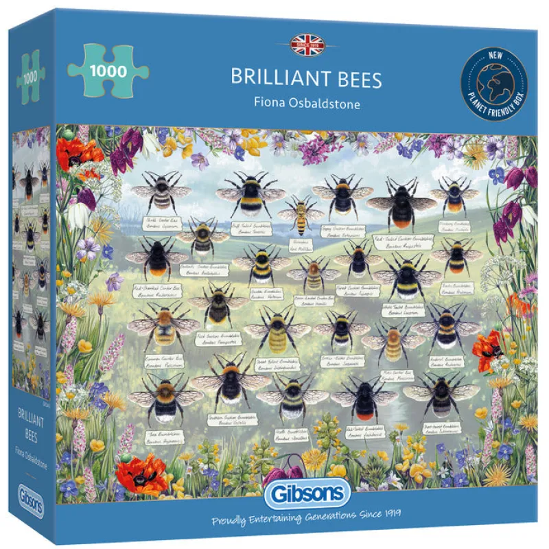 Gibsons - Brilliant Bees - 1000 Piece Jigsaw Puzzle Outlet