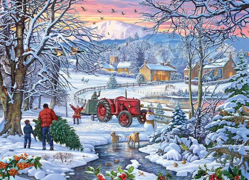 Gibsons - Bringing Home the Tree - 100 XL Piece Jigsaw Puzzle Discount