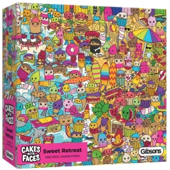 Gibsons - Cakes with Faces - Sweet Retreat - 1000 Piece Jigsaw Puzzle Clearance