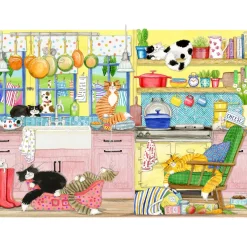 Gibsons - Catastrophe Cottage - 4 x 500 Piece Jigsaw Puzzles New