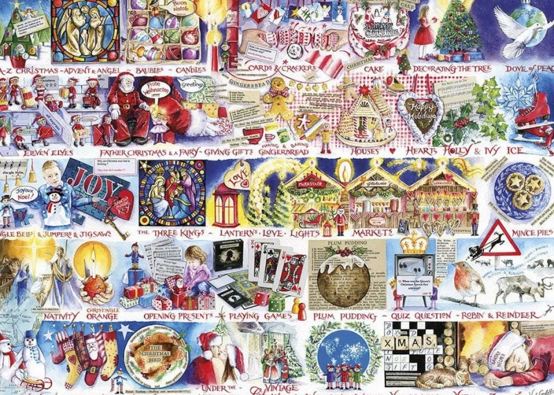 Gibsons - Christmas Alphabet - 1000 Piece Jigsaw Puzzle Hot