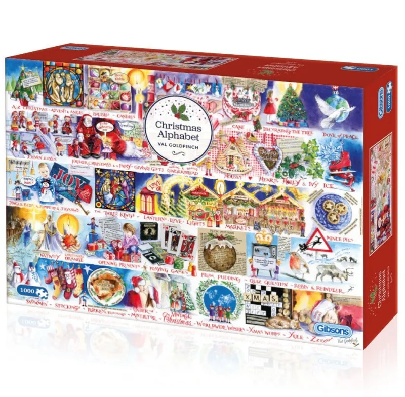 Gibsons - Christmas Alphabet - 1000 Piece Jigsaw Puzzle Hot