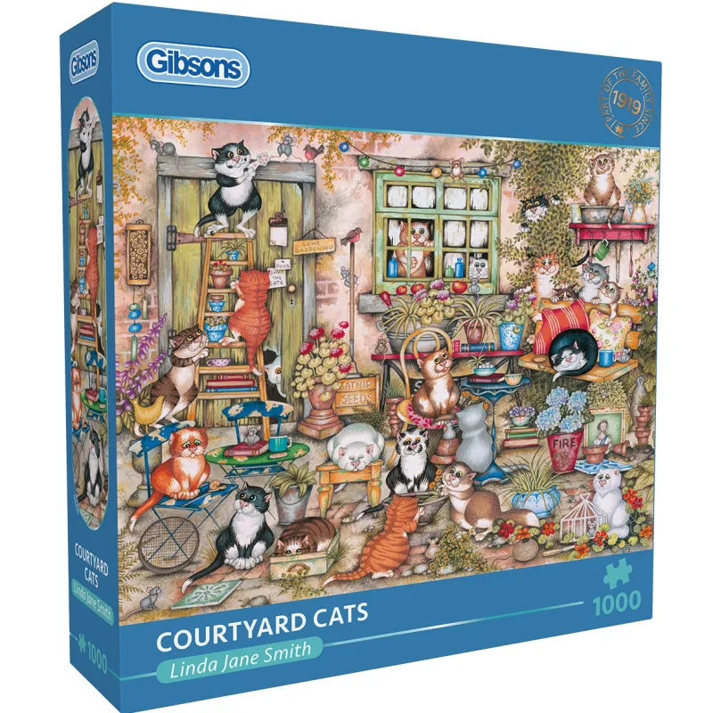 Gibsons - Courtyard Cats - 1000 Pieces New