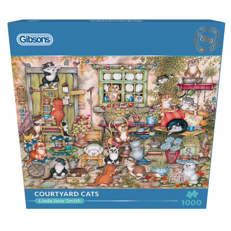 Gibsons - Courtyard Cats - 1000 Pieces New