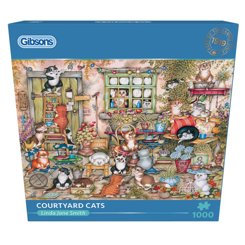 Gibsons - Courtyard Cats - 1000 Pieces New