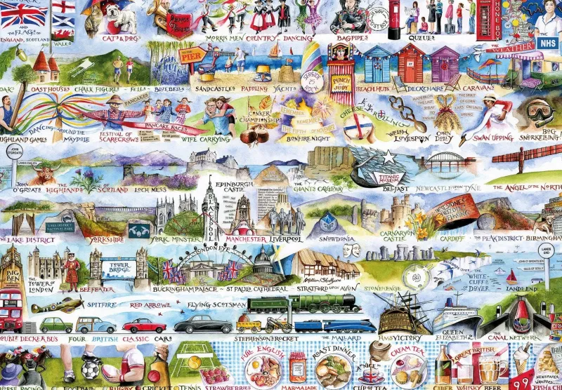 Gibsons - Cream Teas & Queuing - 2000 Piece Jigsaw Puzzle Clearance