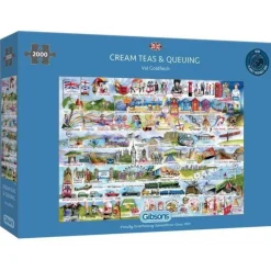 Gibsons - Cream Teas & Queuing - 2000 Piece Jigsaw Puzzle Clearance