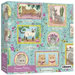 Gibsons - Famous Felines - 1000 Piece Jigsaw Puzzle New