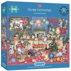 Gibsons - Feline Festivities - 1000 Piece Jigsaw Puzzle Discount